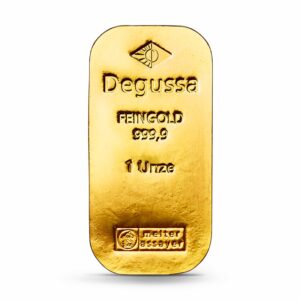 1 oz Degussa Goldbarren - historisches Design (gegossen)