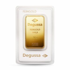 50 g Degussa Goldbarren (geprägt) Vintage